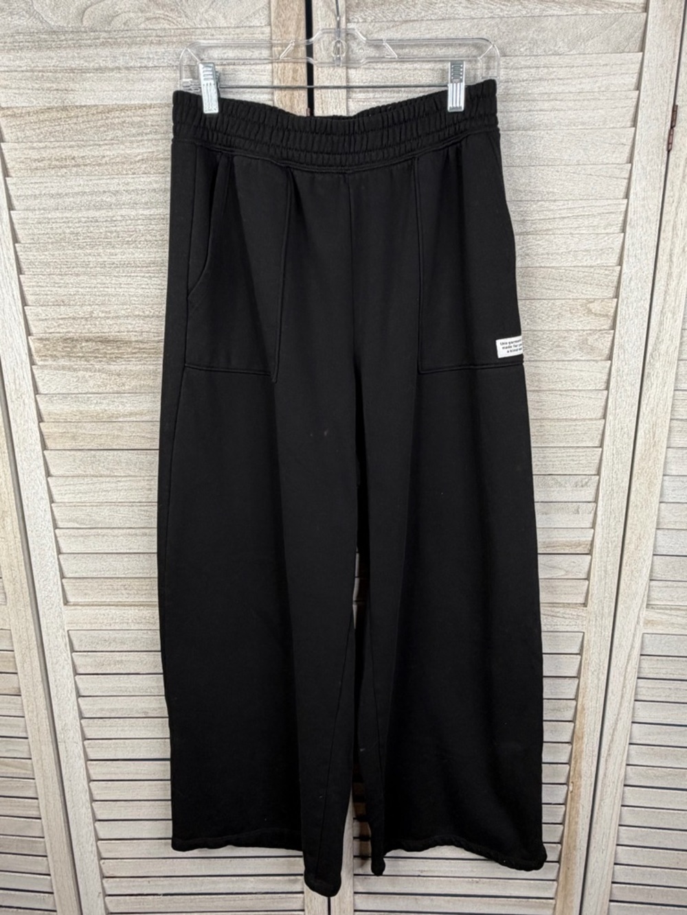 H&M (Divided) Women's Black Wide Leg "Kind Way" Sweatpants-Medium
